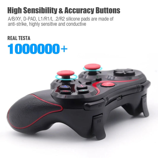 X3 Kabelloser Bluetooth-Gamecontroller - IOS-TV-Box Tablet-Joystick Gamepad Joypad-Halter