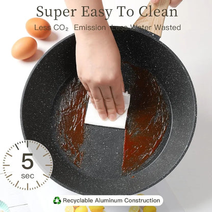 16-Piece Nonstick Granite Cookware Set