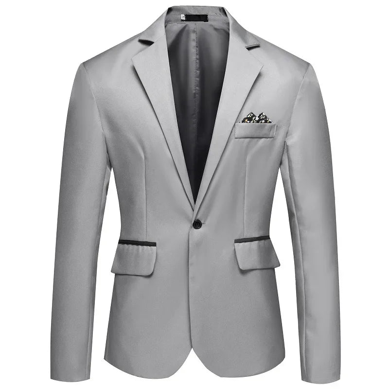Men's Single Buttons Formal Business Suit Blazer