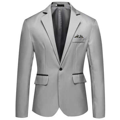 Men's Single Buttons Formal Business Suit Blazer