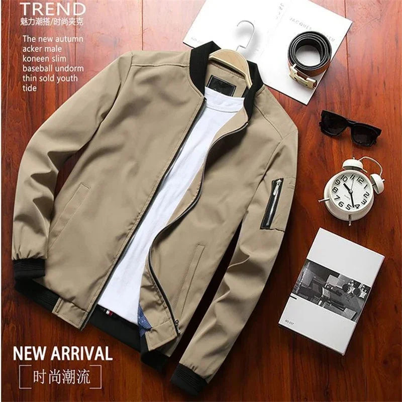 Men's Slim Fit Lightweight Bomber Jacket