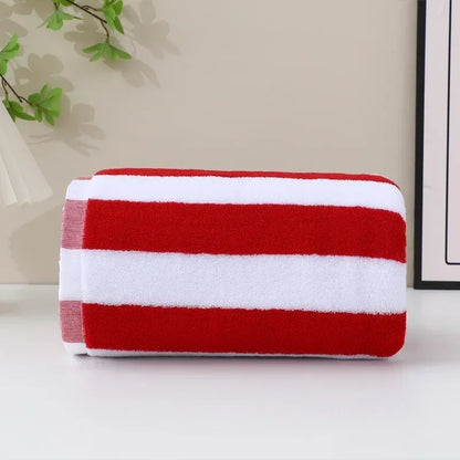 Serviette de plage tissée absorbante à rayures 