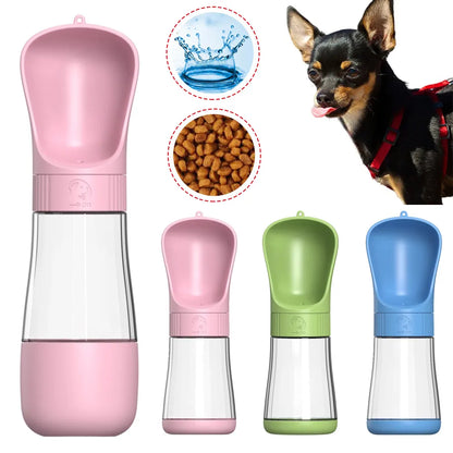 Bouteille d'eau portable 2 en 1 pour animaux de compagnie