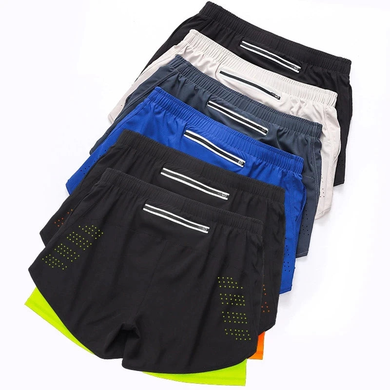 Schnell trocknende doppellagige Laufshorts für Herren