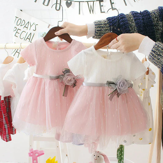 Kleinkind-Mädchen-Tutu-Kleid – kurzärmeliges Prinzessin-Hochzeitskleid
