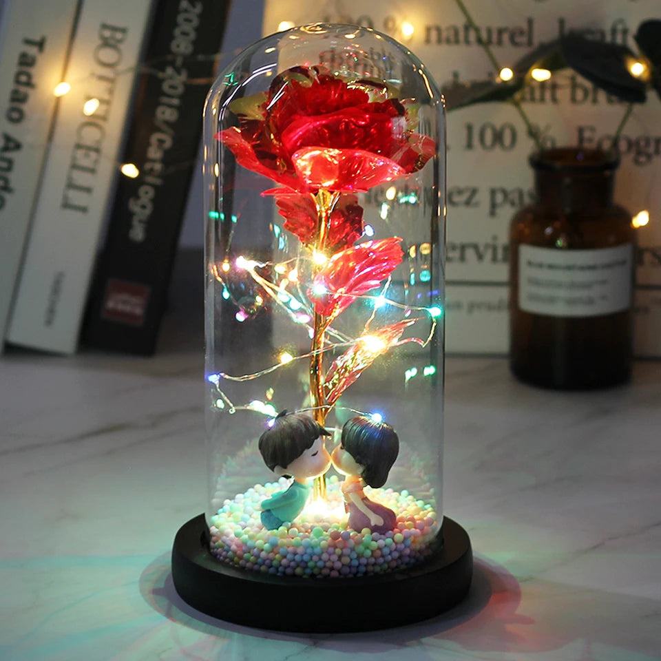 Heiße LED-Galaxie-Rosen-Lichterkette, Valentinstagsgeschenk