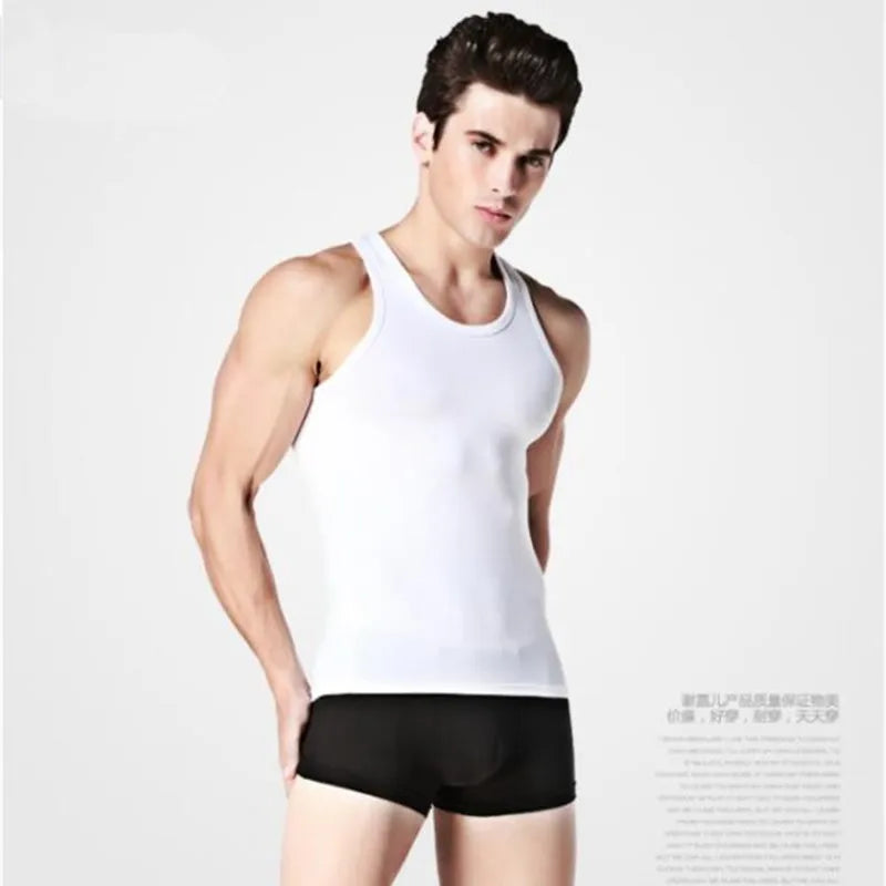 Cotton O-neck Tank Top for Men's Gym Wear