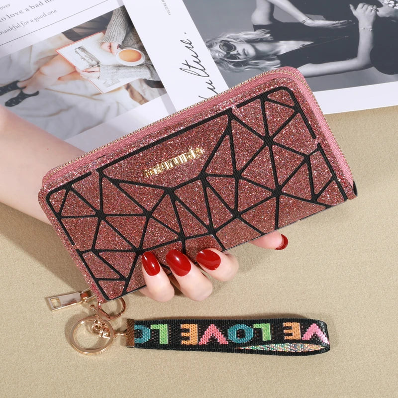 Porte-cartes à fermeture éclair Pochettes en cuir PU