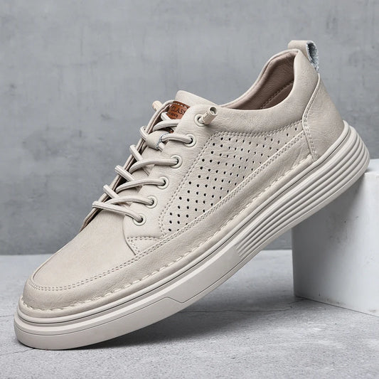 Men's Fur Lined Leather Oxford Sneakers