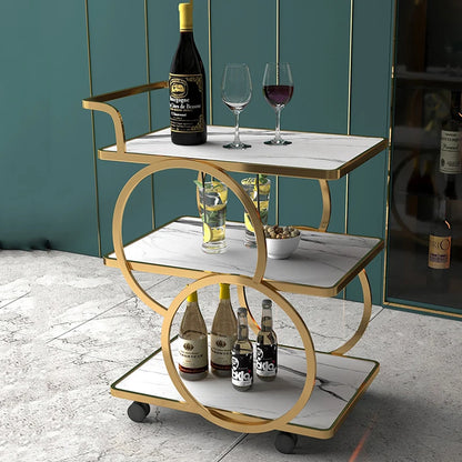 Metal Rolling Bar Kitchen Trolley