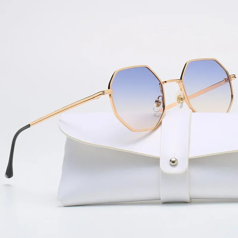 Retro Polygonal Metal Sunglasses