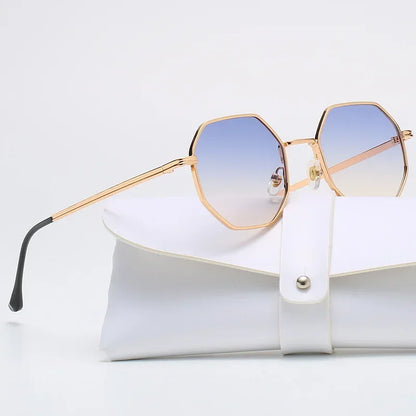 Retro Polygonal Metal Sunglasses