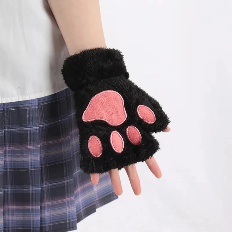 Chic Cat Claw Half Finger Gloves