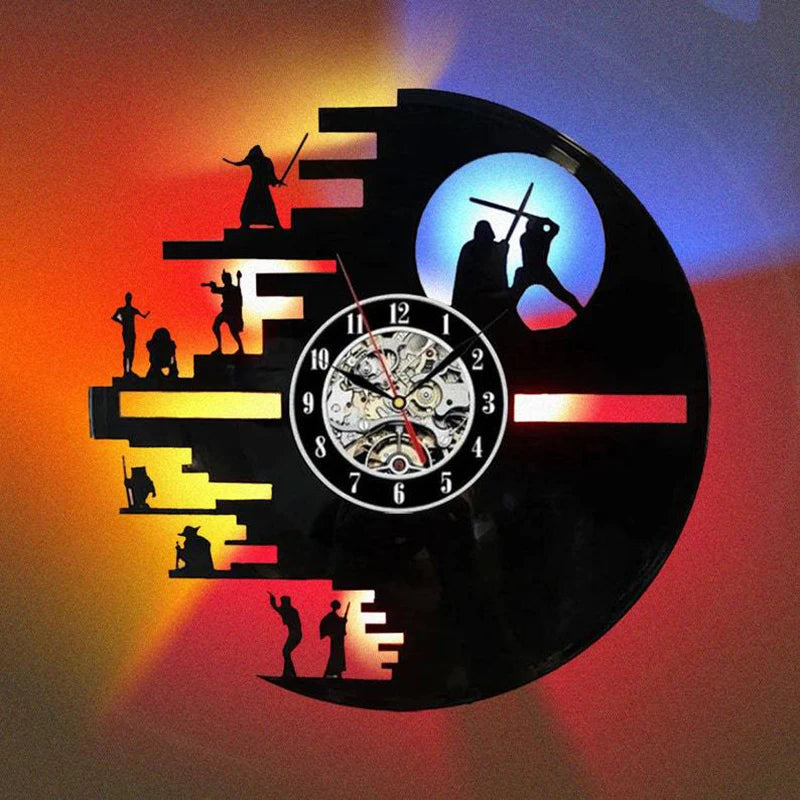 Nordic Remote Control Creative Vinyl Record LED Wall Clock