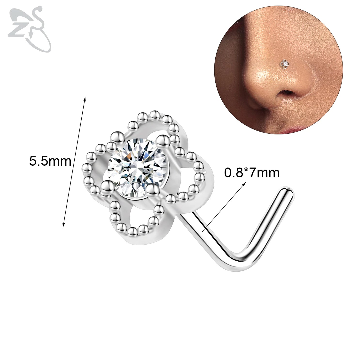 Anneaux de nez pendants en forme d'oeil de papillon pour femmes, 1 pièce