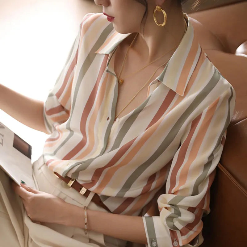 Korean Satin Basic Womens Tops