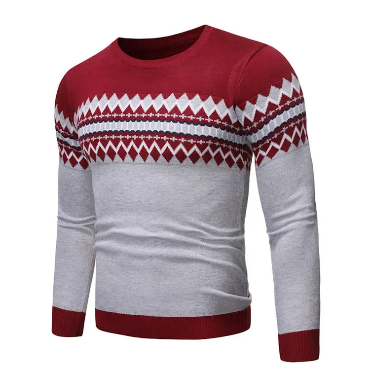 New Trendy Striped Thick Knitwear Sweater