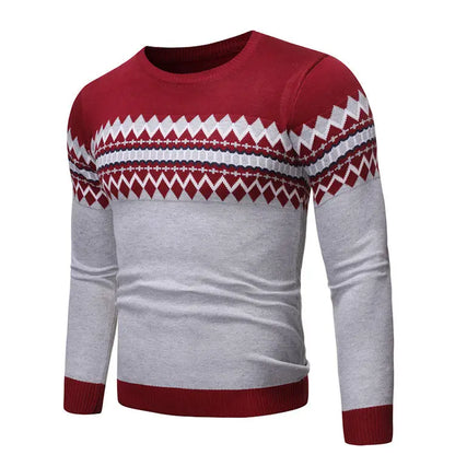 New Trendy Striped Thick Knitwear Sweater