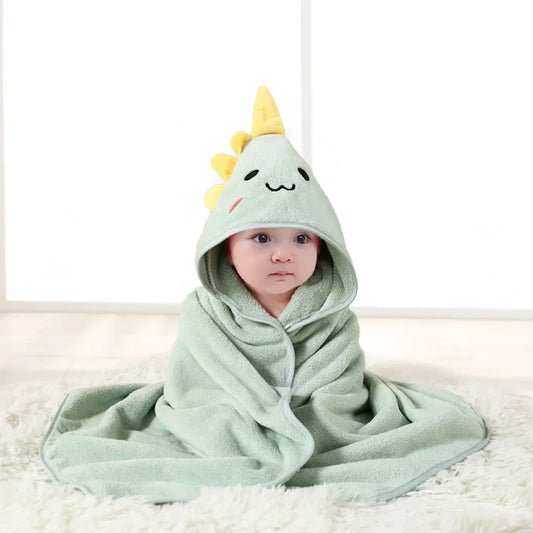 Cartoon Swaddle Bathrobe Towel for Babies