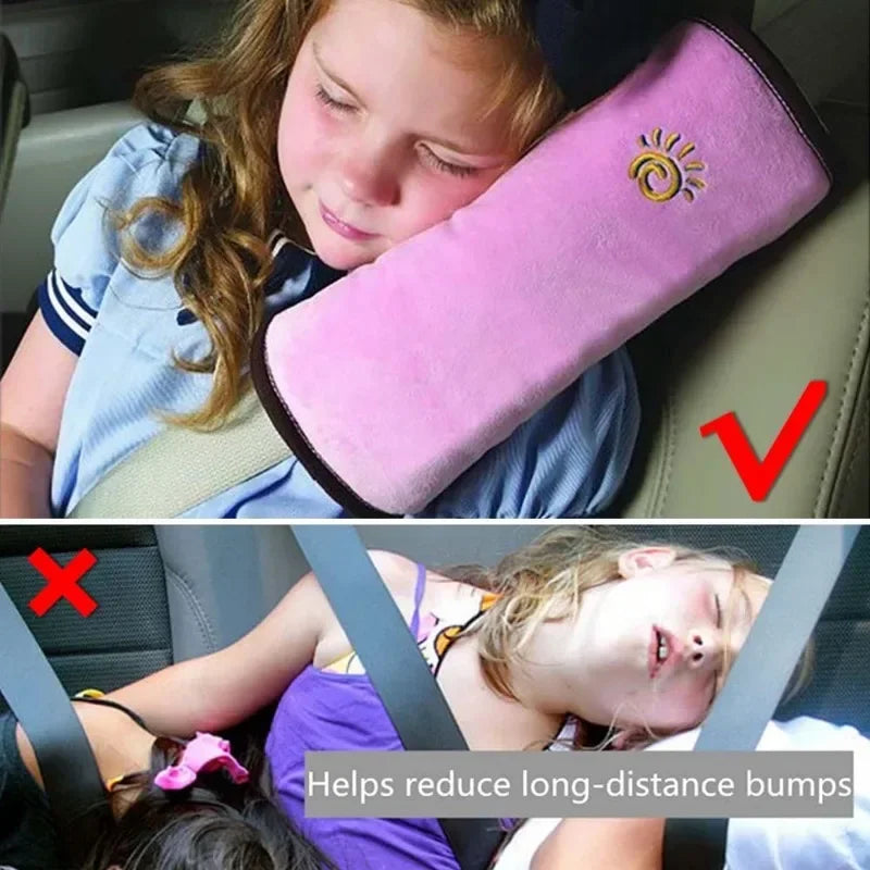 Kid's Plush Cover Shoulder Sleeping Positioner Car Seatbelts