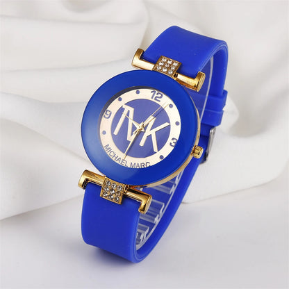 Women's Rhinestone Casual Round Strap Quartz Watches