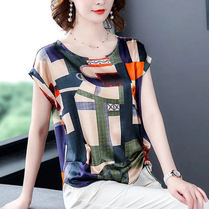 O-Neck Loose Shirring Blouse