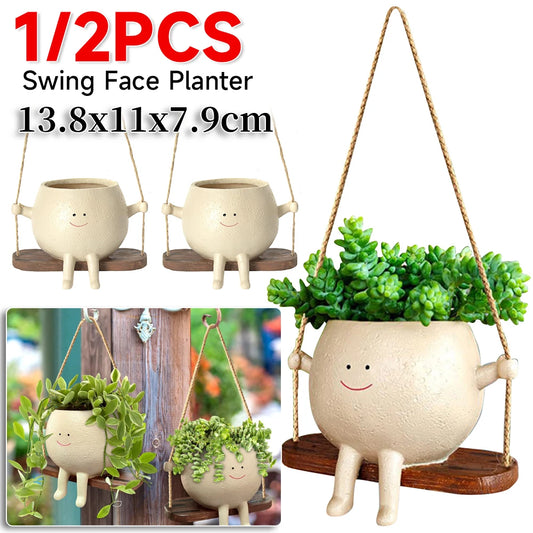 Paniers de suspension pour plantes, joli pot de jardinière à visage pivotant
