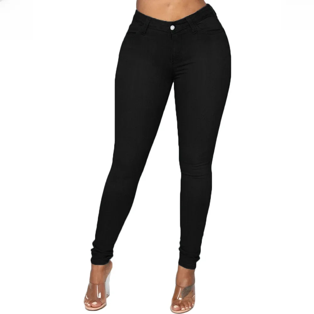 Women Stretch Skinny Jeans - Lady Slim Fit Pencil Jeans
