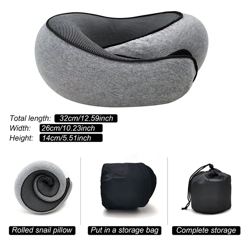 Snail-Style Memory Foam Travel Neck Pillow