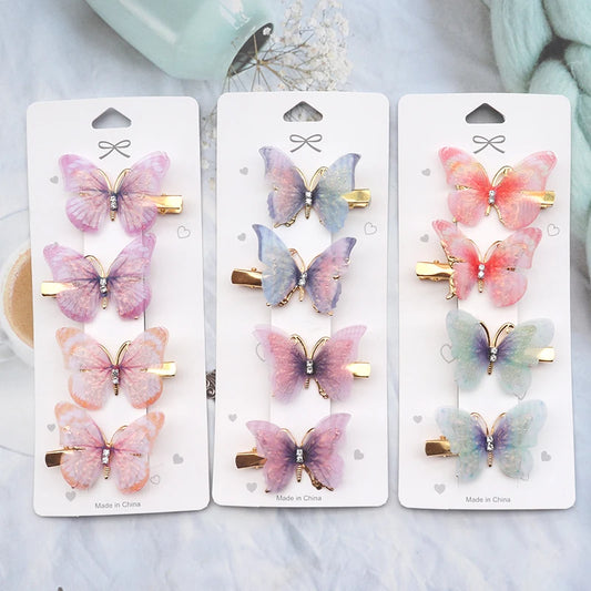 Bunte Schmetterlings-Haarspangen