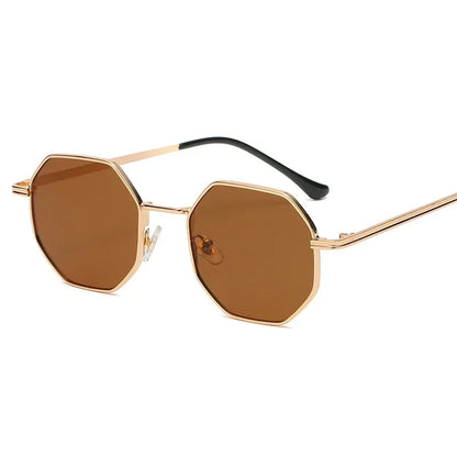 Retro Polygonal Metal Sunglasses
