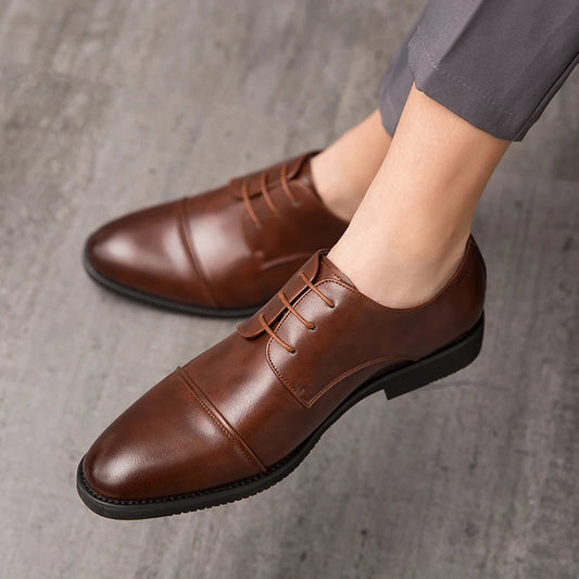Italian Men's Leather Derby Shoes