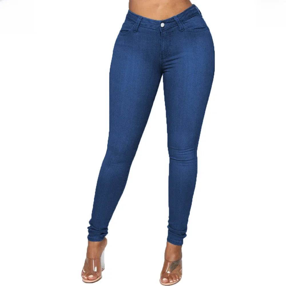 Women Stretch Skinny Jeans - Lady Slim Fit Pencil Jeans