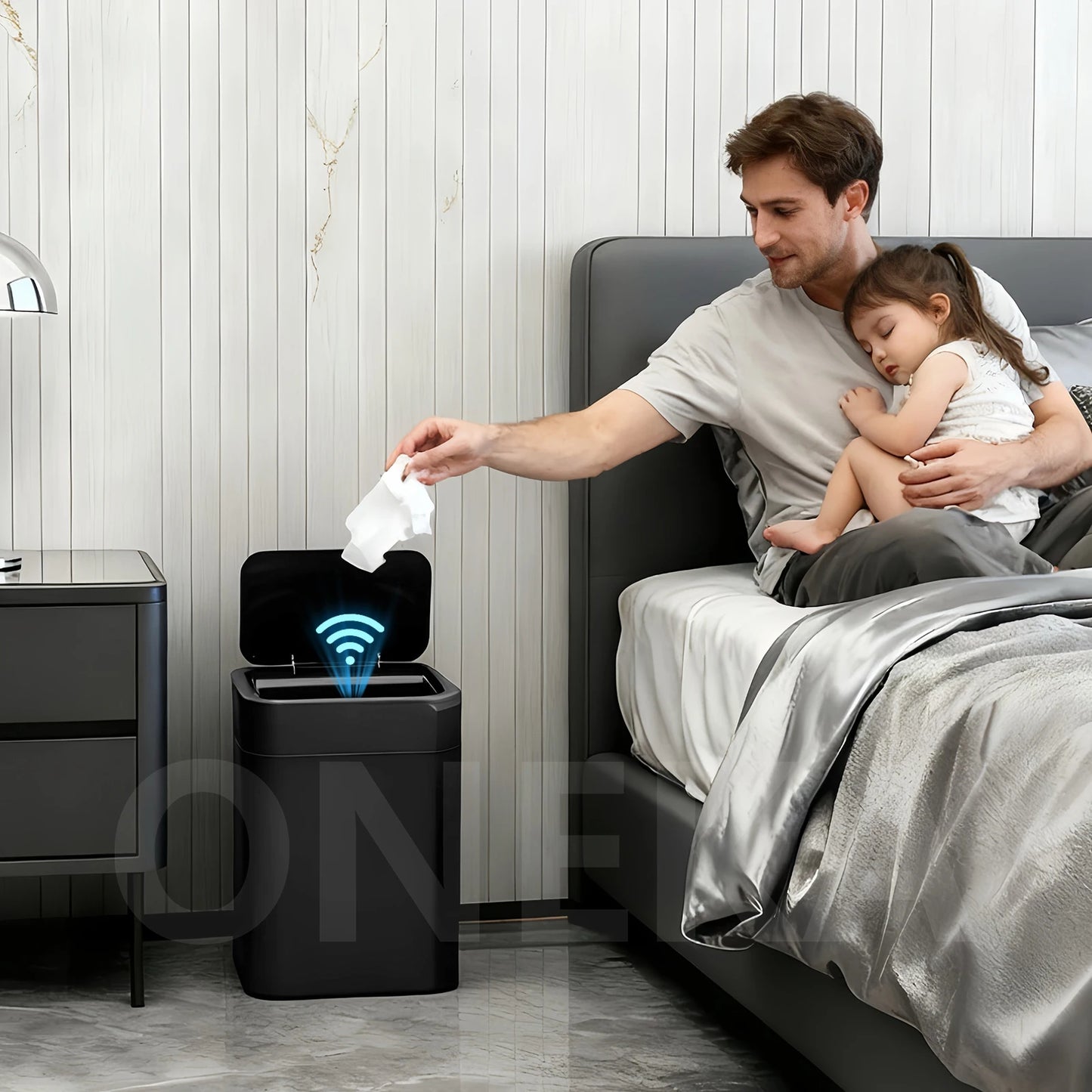Touchless Motion Sensor Bathroom Trash Can
