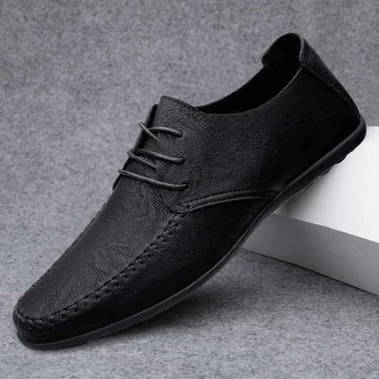 Chaussures en cuir grande taille à semelle souple pour hommes