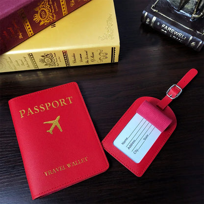 PU Leather Travel Passport Holder Set