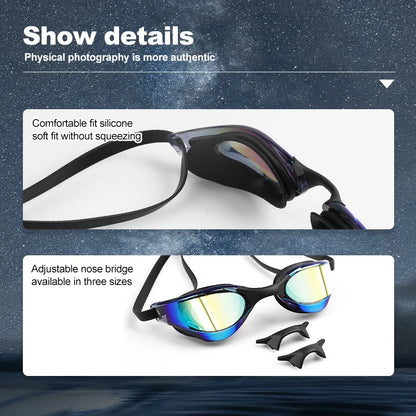 Bunte Schwimmbrille mit Weitblick und Antibeschlag