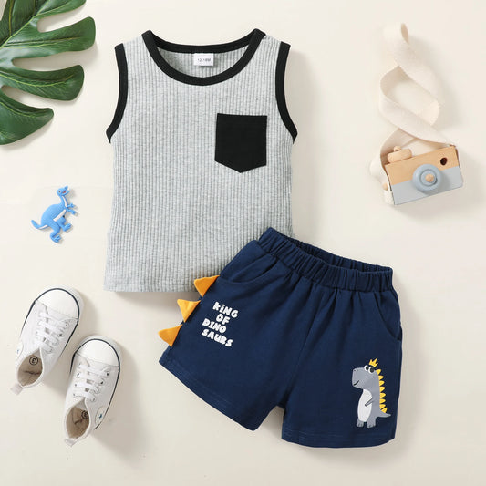 Baby-Kleidung für Jungen, 2-teiliges Kurzarm-Top – kurze Sets für Jungen