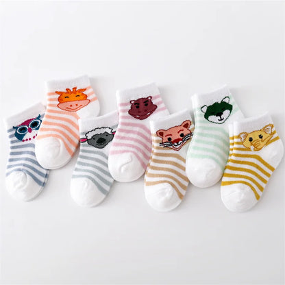 0-24 Monate Baby-Sockenset aus Baumwolle mit Cartoon-Muster