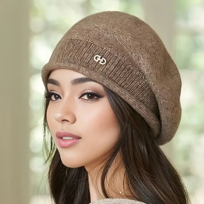 Women's Knit Beret Tweed Winter Caps