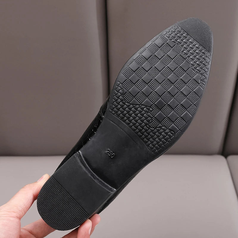 Handpolierte Loafer mit Krokodil-Print für Herren