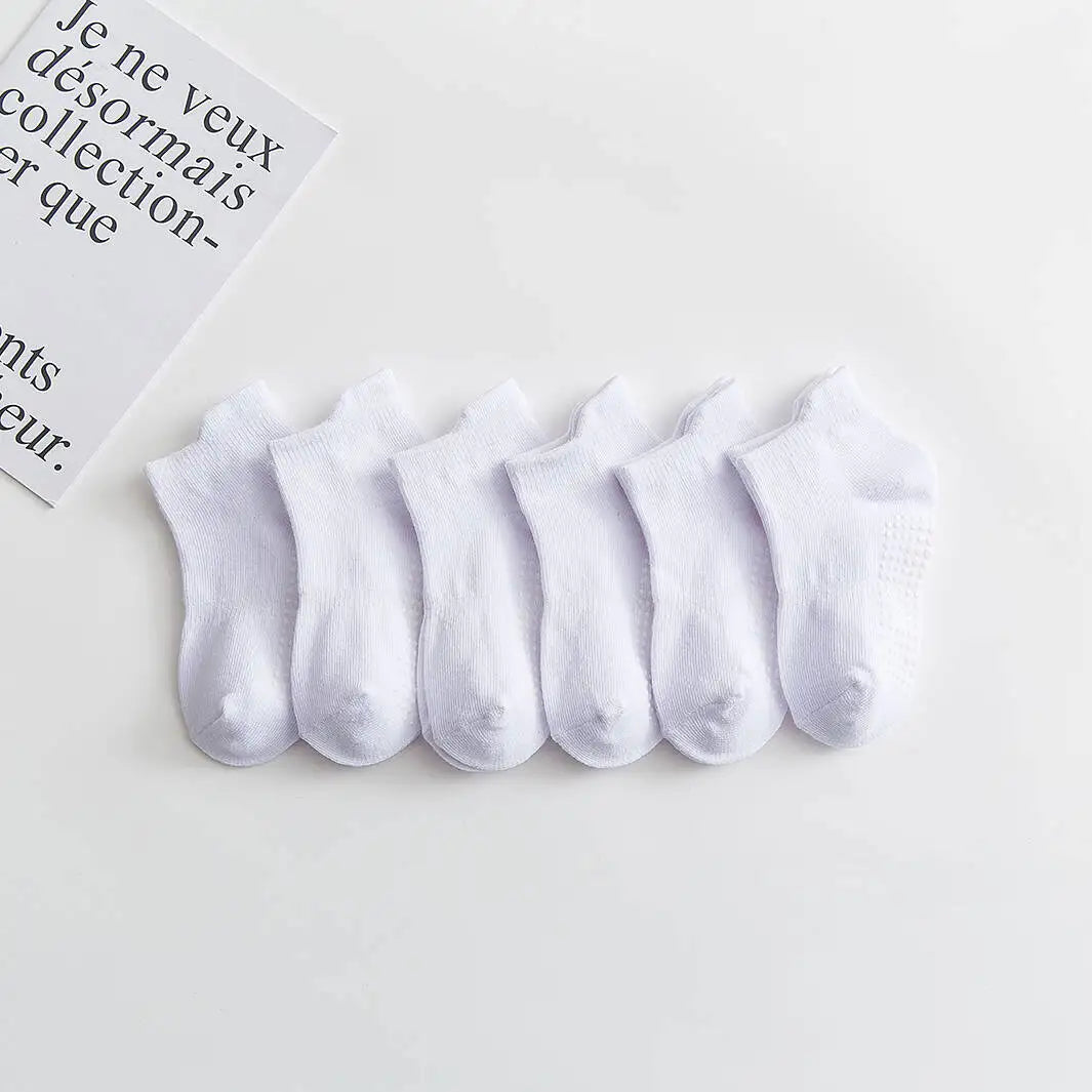 6 Pairs Cotton Anti-slip Boat Socks