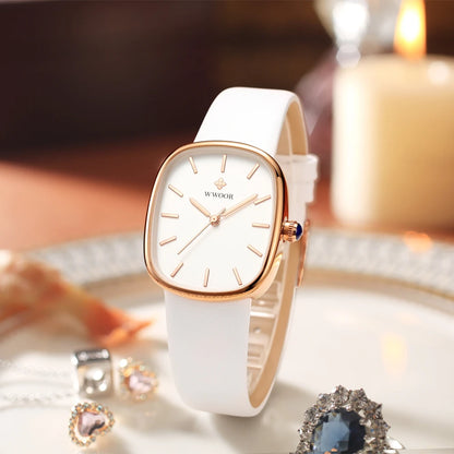 Elegant Leather Bracelet Watch for Women
