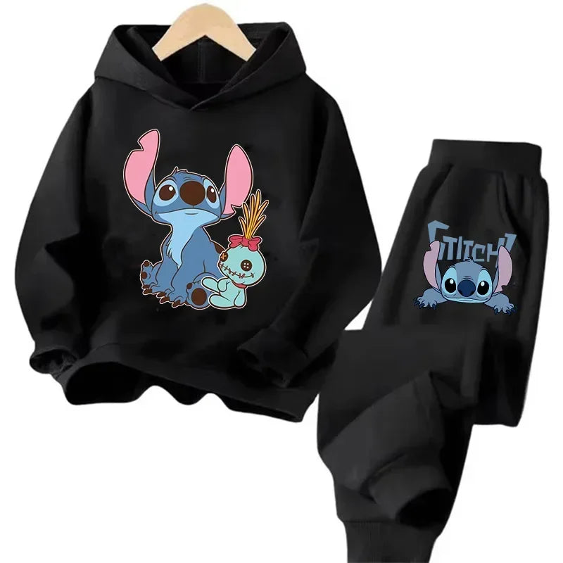 Kid's Stitch Anime Casual Hoodies Set