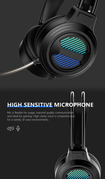 Wired Bluetooth RGB lighting USB Gaming Headphones