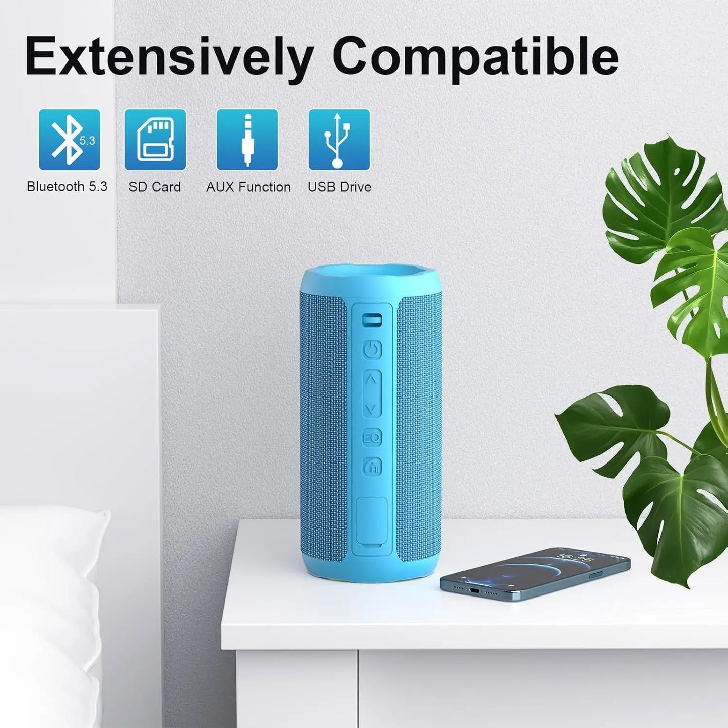 Enceinte Bluetooth sans fil avec lumières RVB étanches IPX7