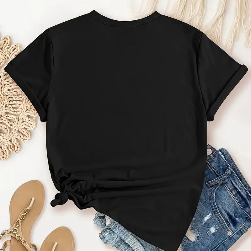 T-shirt décontracté à motif floral pour femmes 