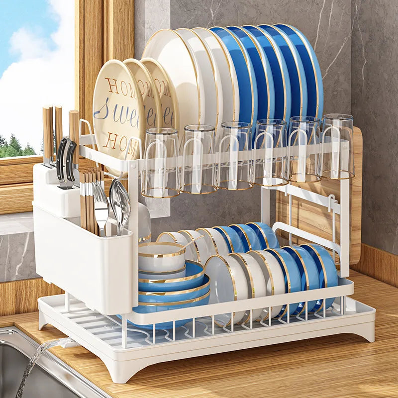 2-Tier Kitchen Dish Drainer & Organizer