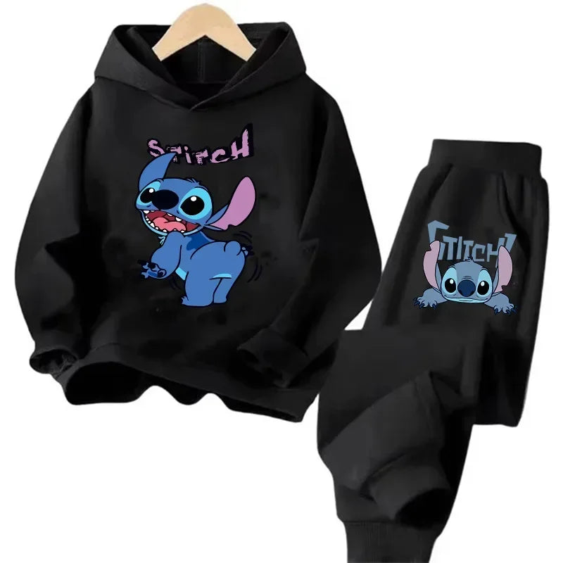 Kid's Stitch Anime Casual Hoodies Set