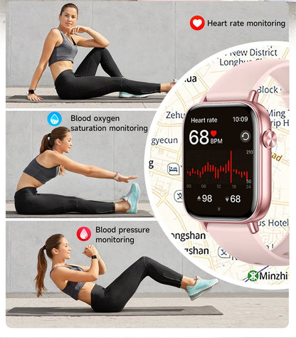 Unisex HD Touch Screen Sports Fitness Tracker Bluetooth Call Smartwatches